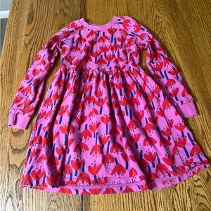 Hanna Andersson pink and Red Floral Long Sleeve Dress